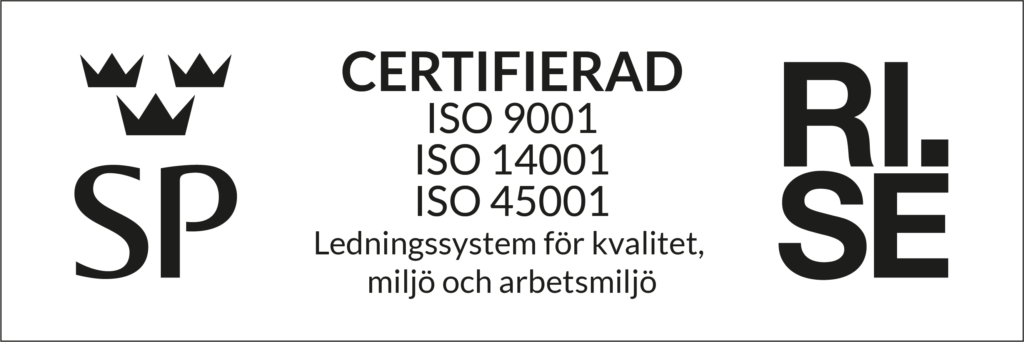 ISO Certifierad - Ledningssystem för kvalitet, miljö och arbetsmiljö
