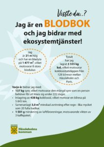 Exempel på trädskylt som Trädkontoret tagit fram åt Hässleholms kommun genom att använda i-Tree.