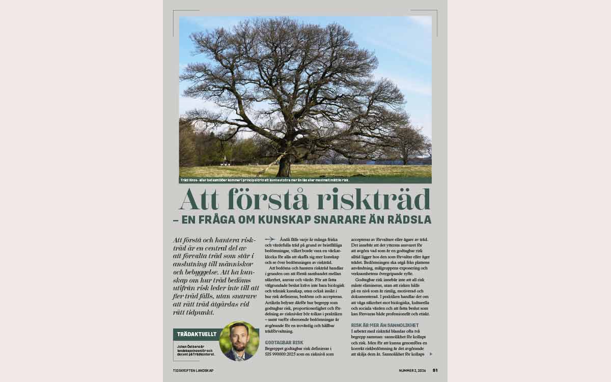 Artikel - Tidskriften Landskap Författare: Johan Östberg
